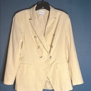 Nine West & Company Cream Double-Breasted Women's Blazer
